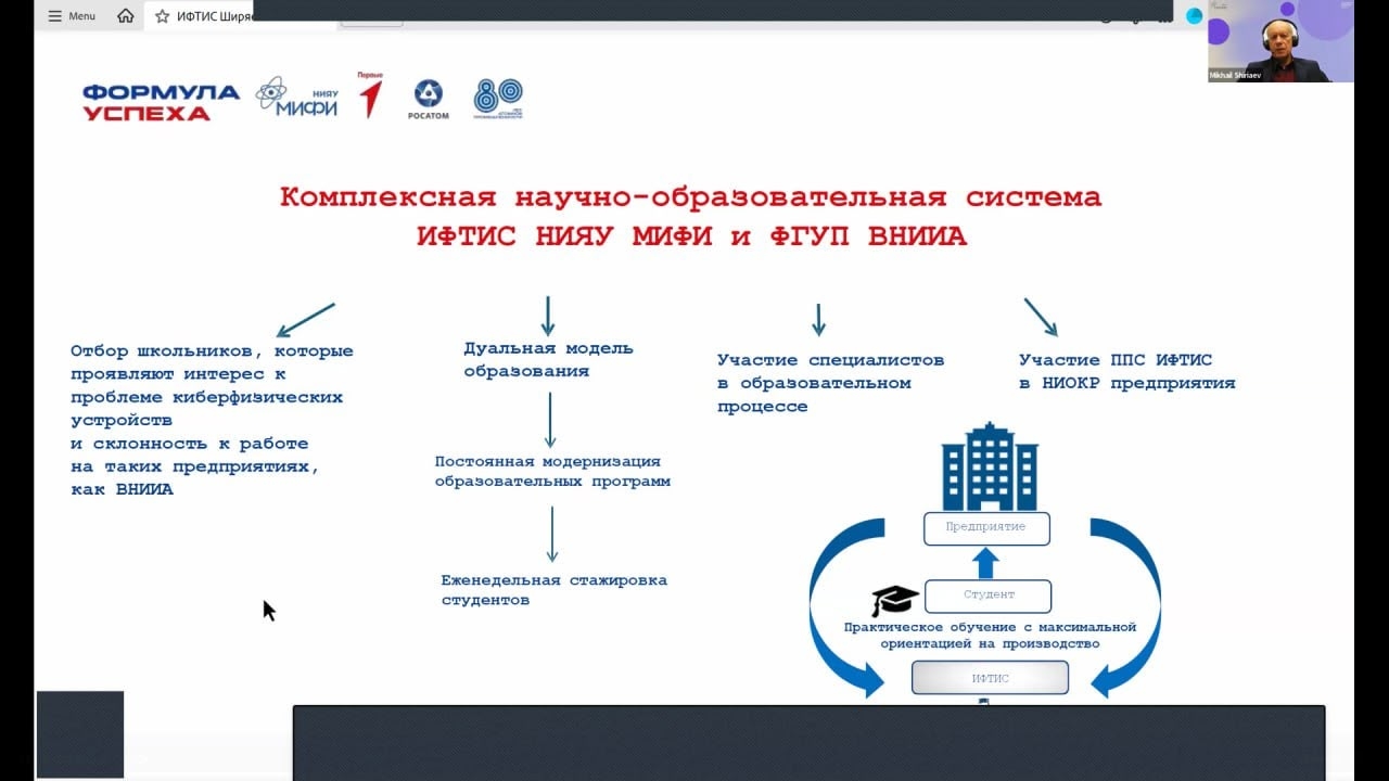 Кафедра №24 провела онлайн мастер-класс по ядерной физике для старшеклассников онлайн школы №1